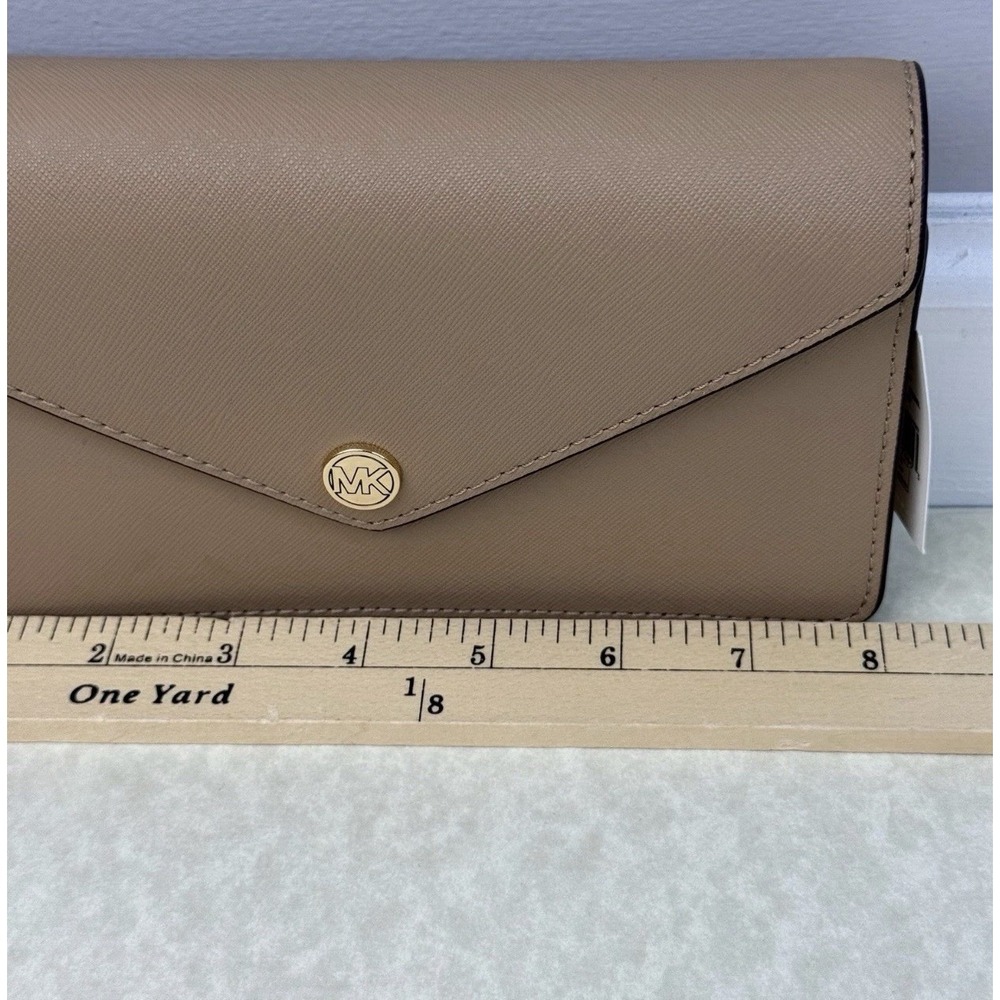 Michael Kors Wallet Camel Jet Set Travel Leather‎ Envelope Continental Flap NWT - Picture 6 of 10